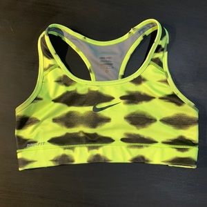 Neon Green & Black Nike Dri-Fit Sports Bra